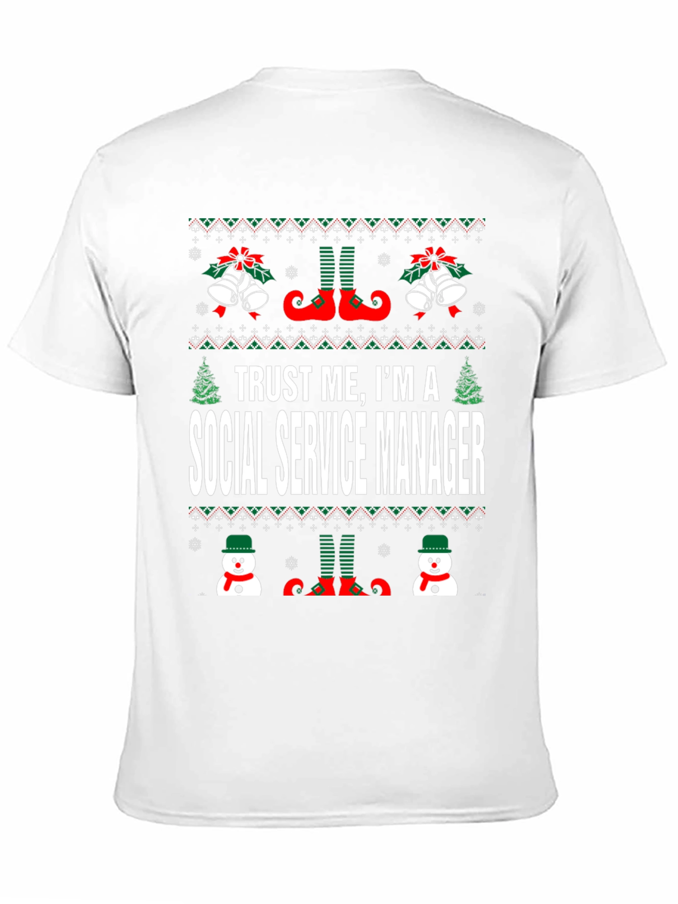 Social Service Manager Ugly Christmas Sweater T-Shirt