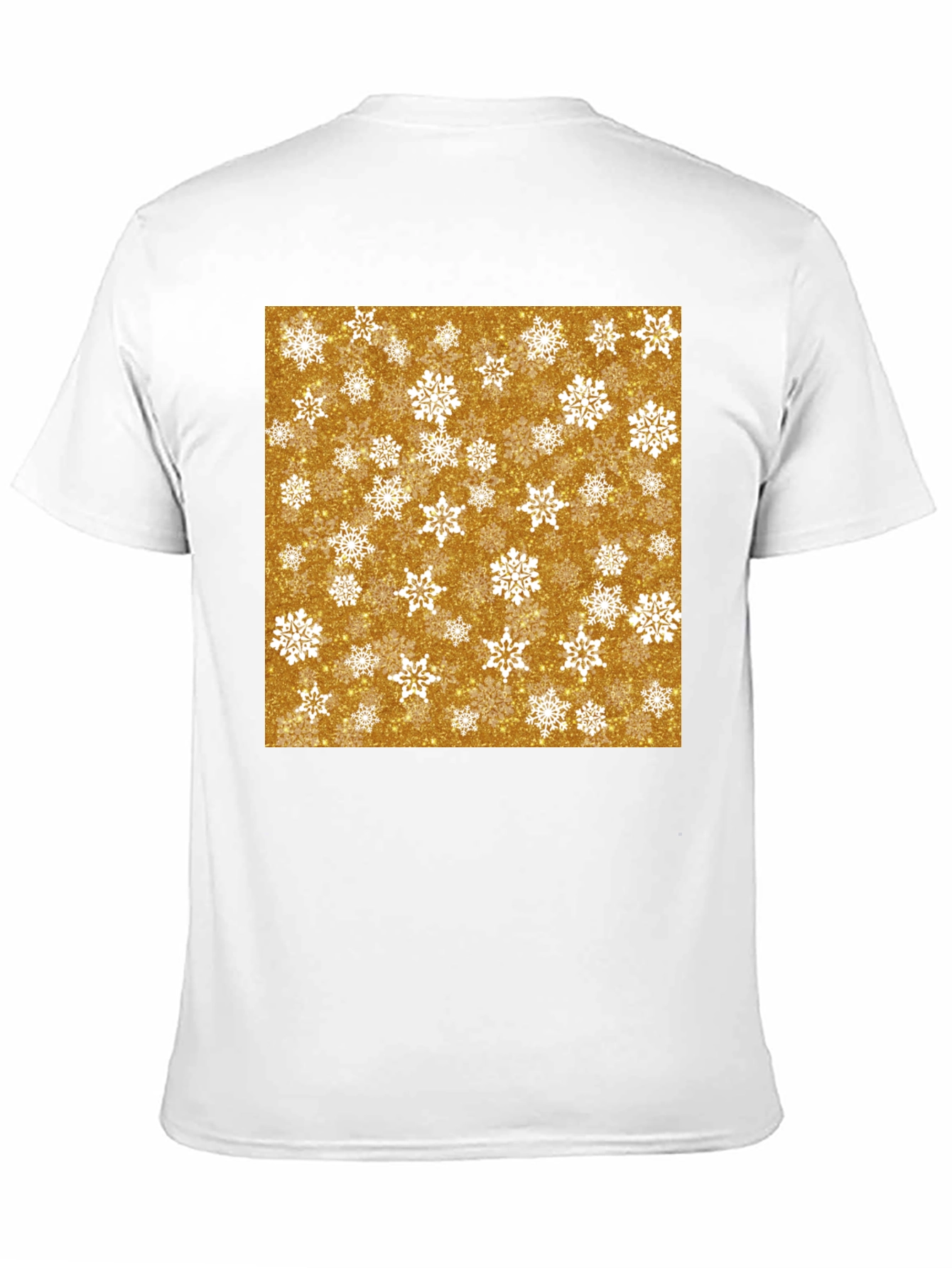Festive Snowflake Print Black T-Shirt