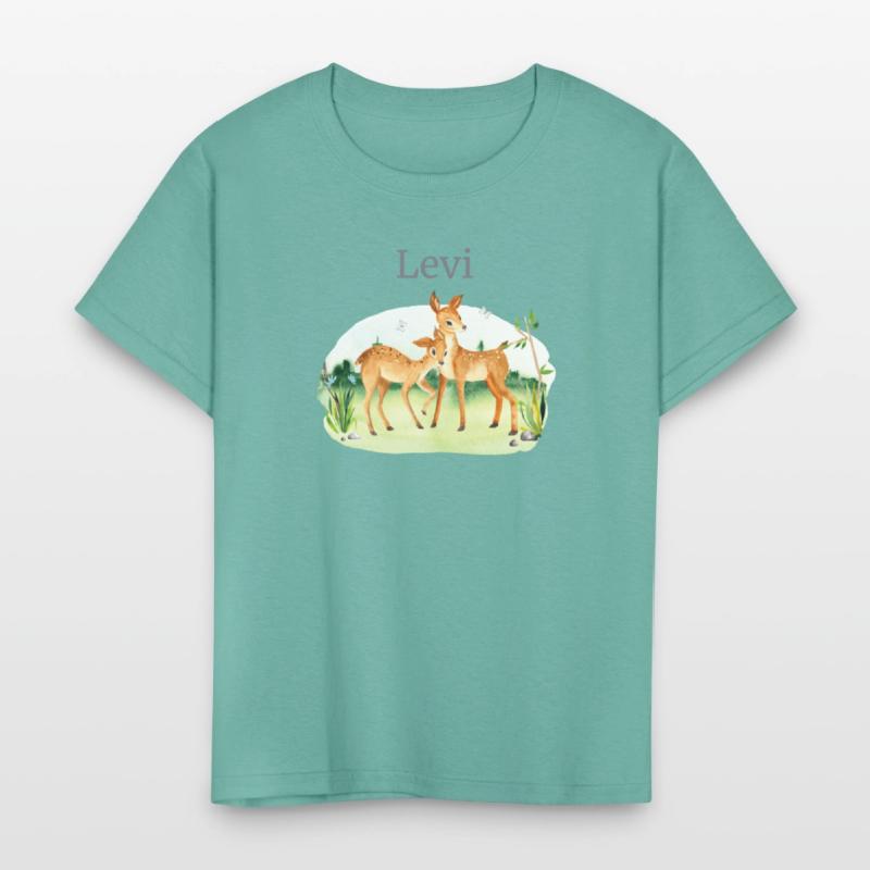 Forest Animal Deer Flowers Name Levi