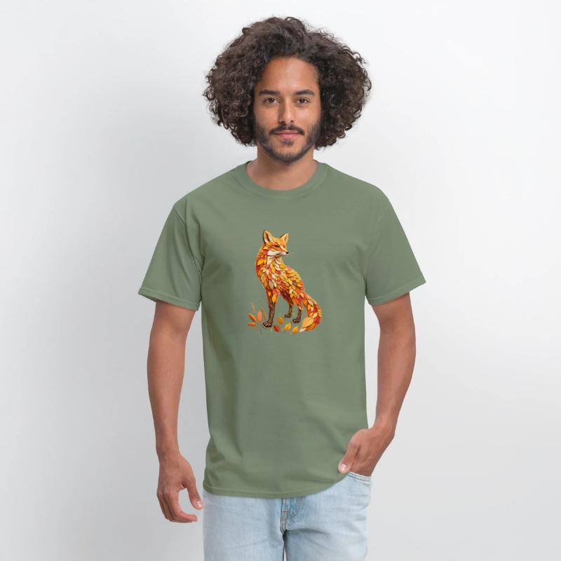 Fox, made from different leaves