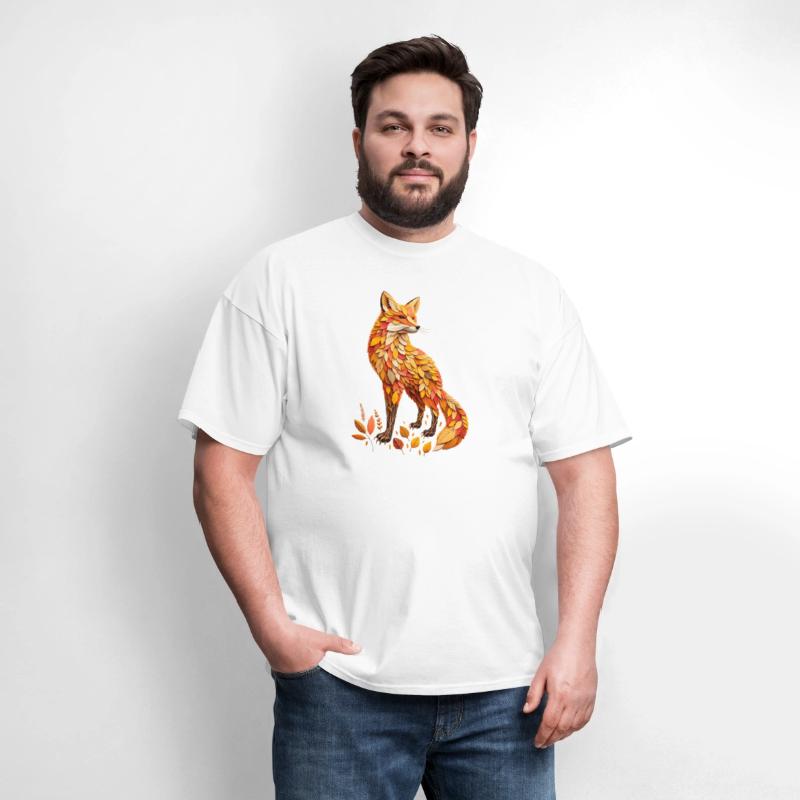Fox, made from different leaves