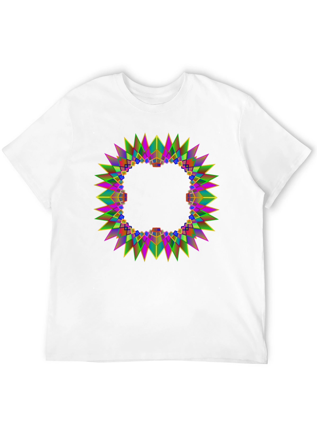 Geometric Kaleidoscope Mandala Black T-Shirt