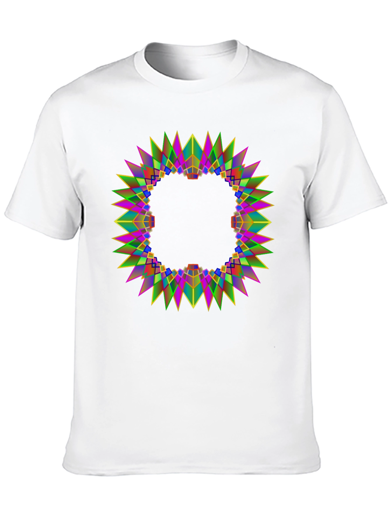 Geometric Kaleidoscope Mandala Black T-Shirt