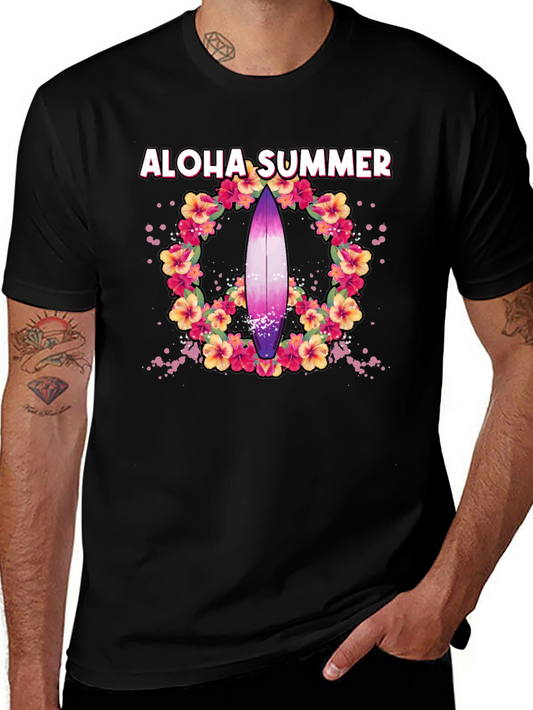 Aloha Summer Surfboard Graphic Tee