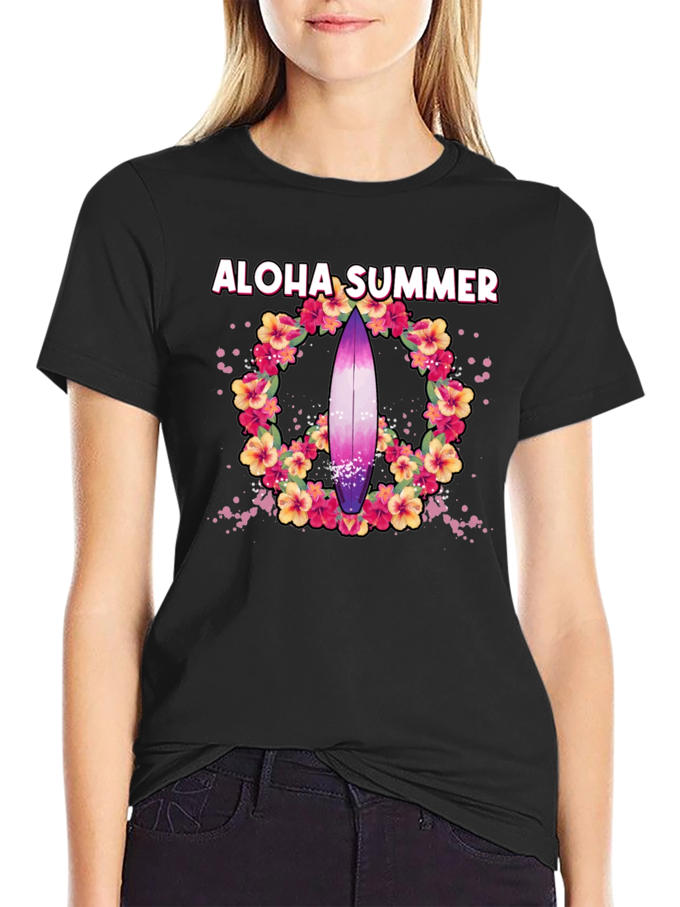 Aloha Summer Surfboard Graphic Tee