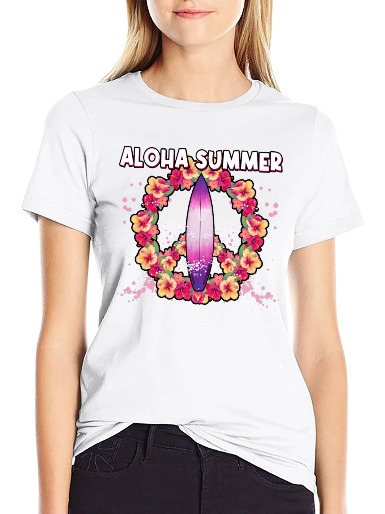 Aloha Summer Surfboard Graphic Tee