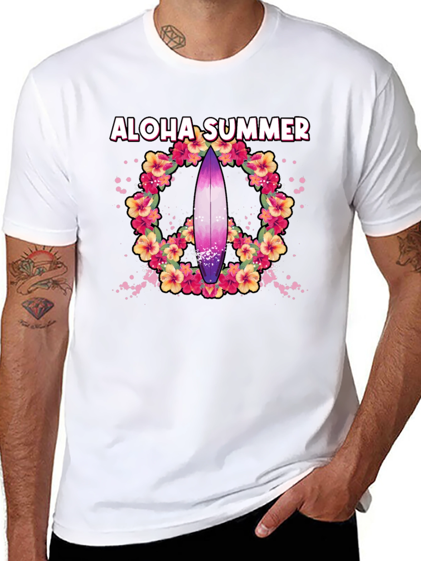 Aloha Summer Surfboard Graphic Tee