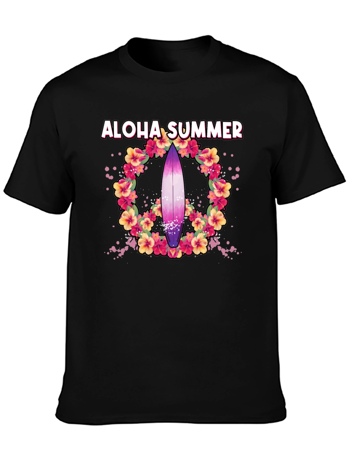 Aloha Summer Surfboard Graphic Tee