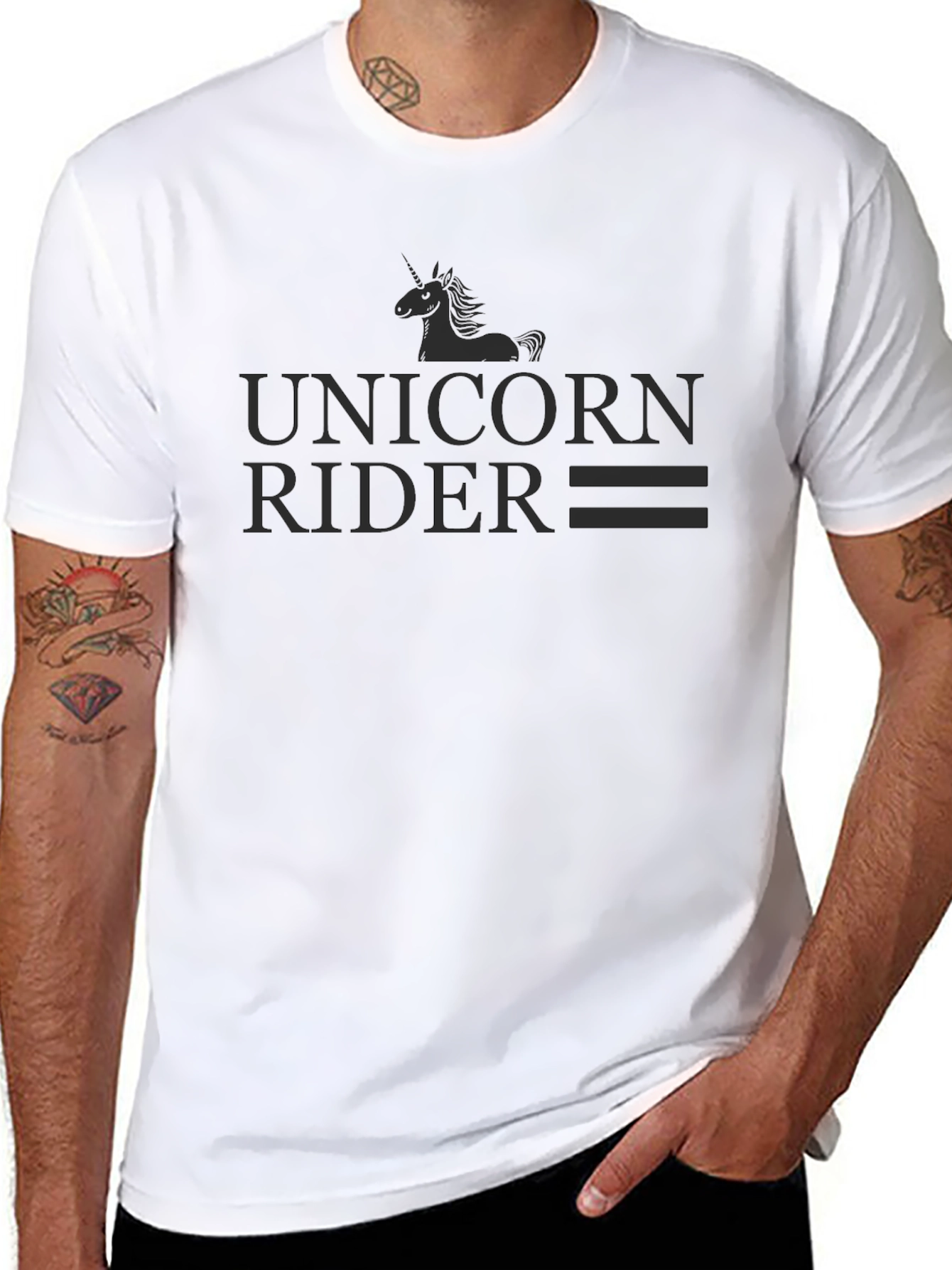 Unicorn Rider Graphic T-Shirt - Black