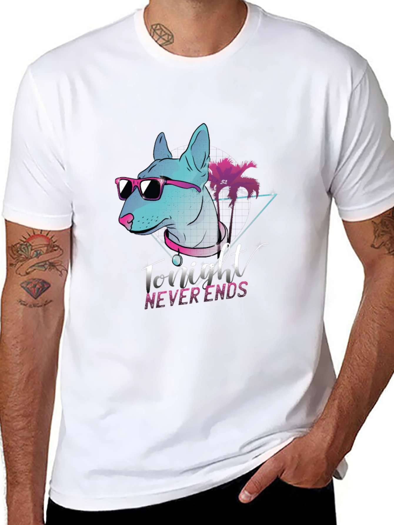 Retro Dog Graphic Tee - Tonight Never Ends