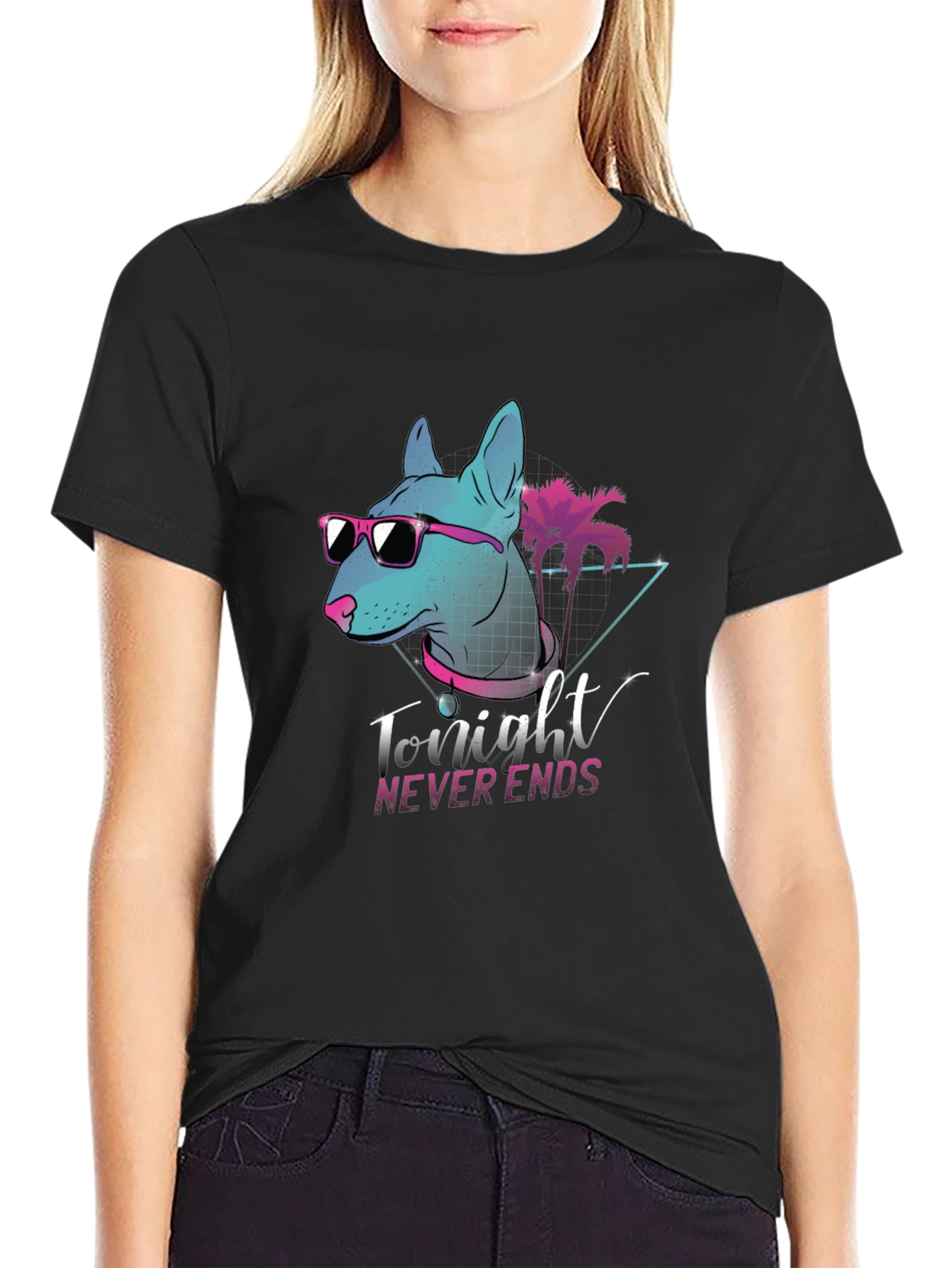 Retro Dog Graphic Tee - Tonight Never Ends