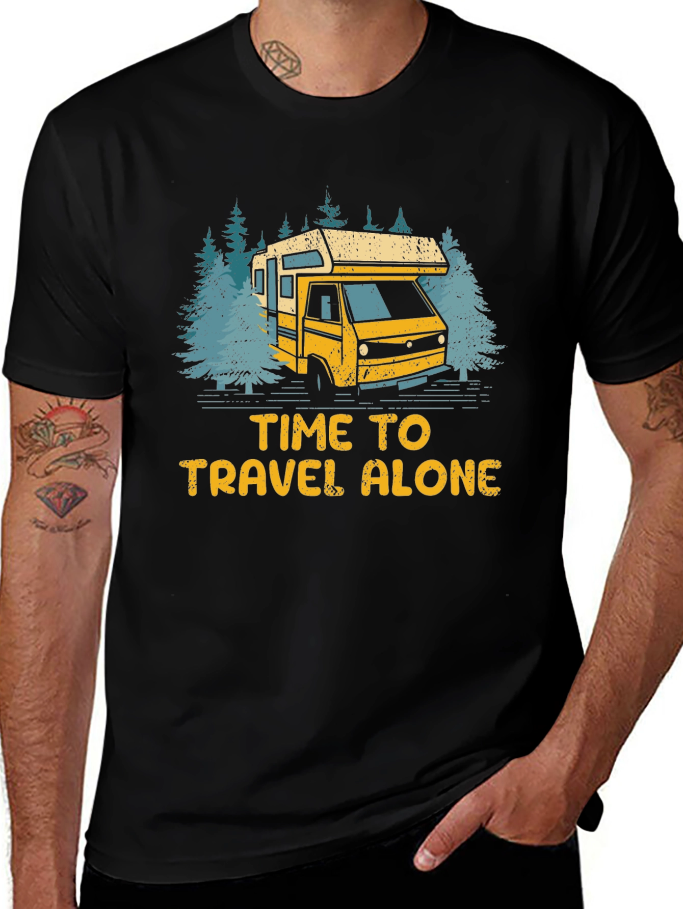 Time To Travel Alone Graphic T-Shirt