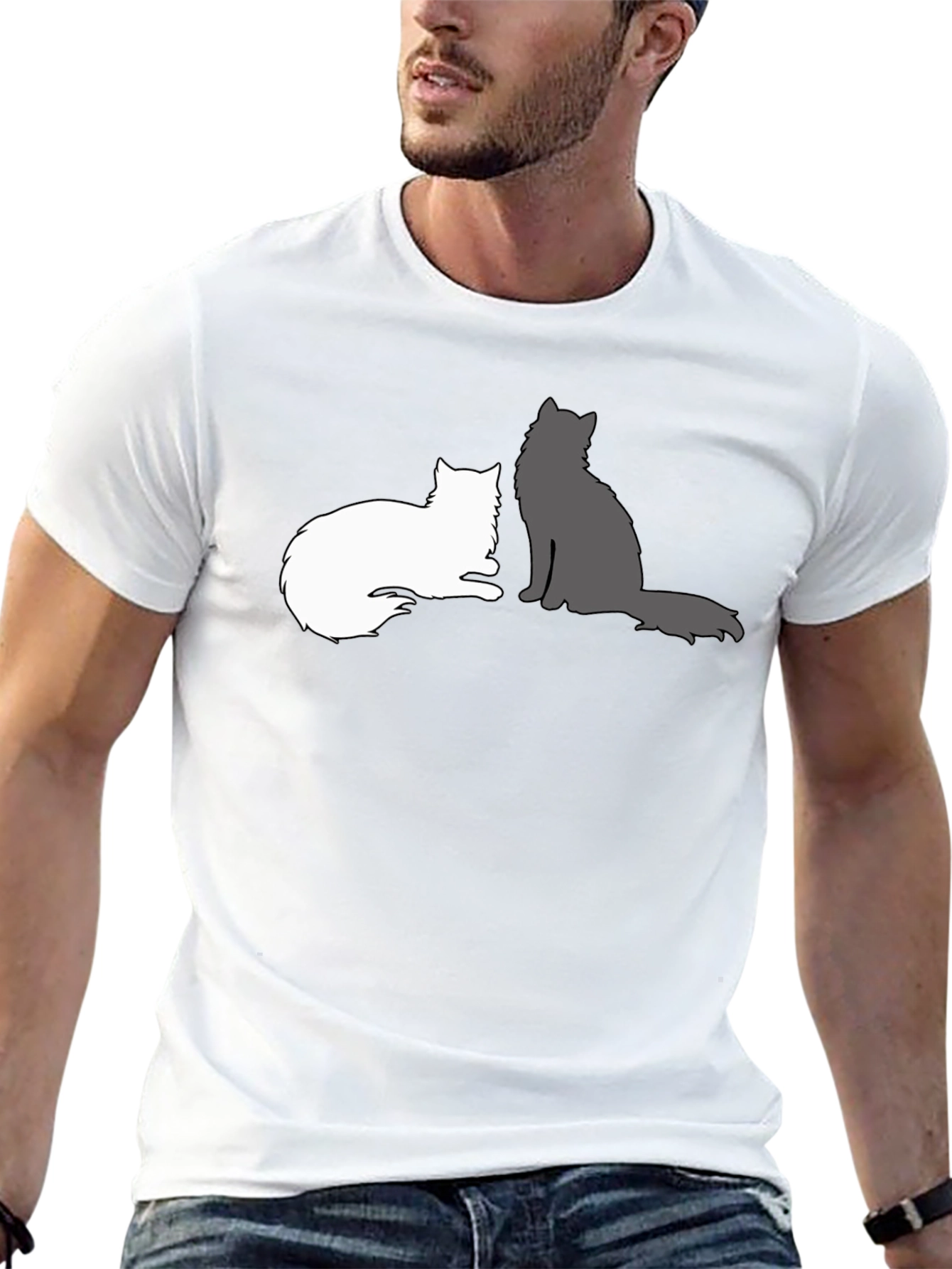 Cats Silhouette Graphic T-Shirt