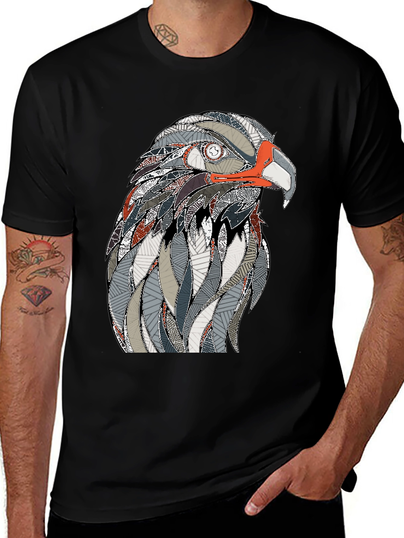 Eagle Graphic Black T-Shirt for Men