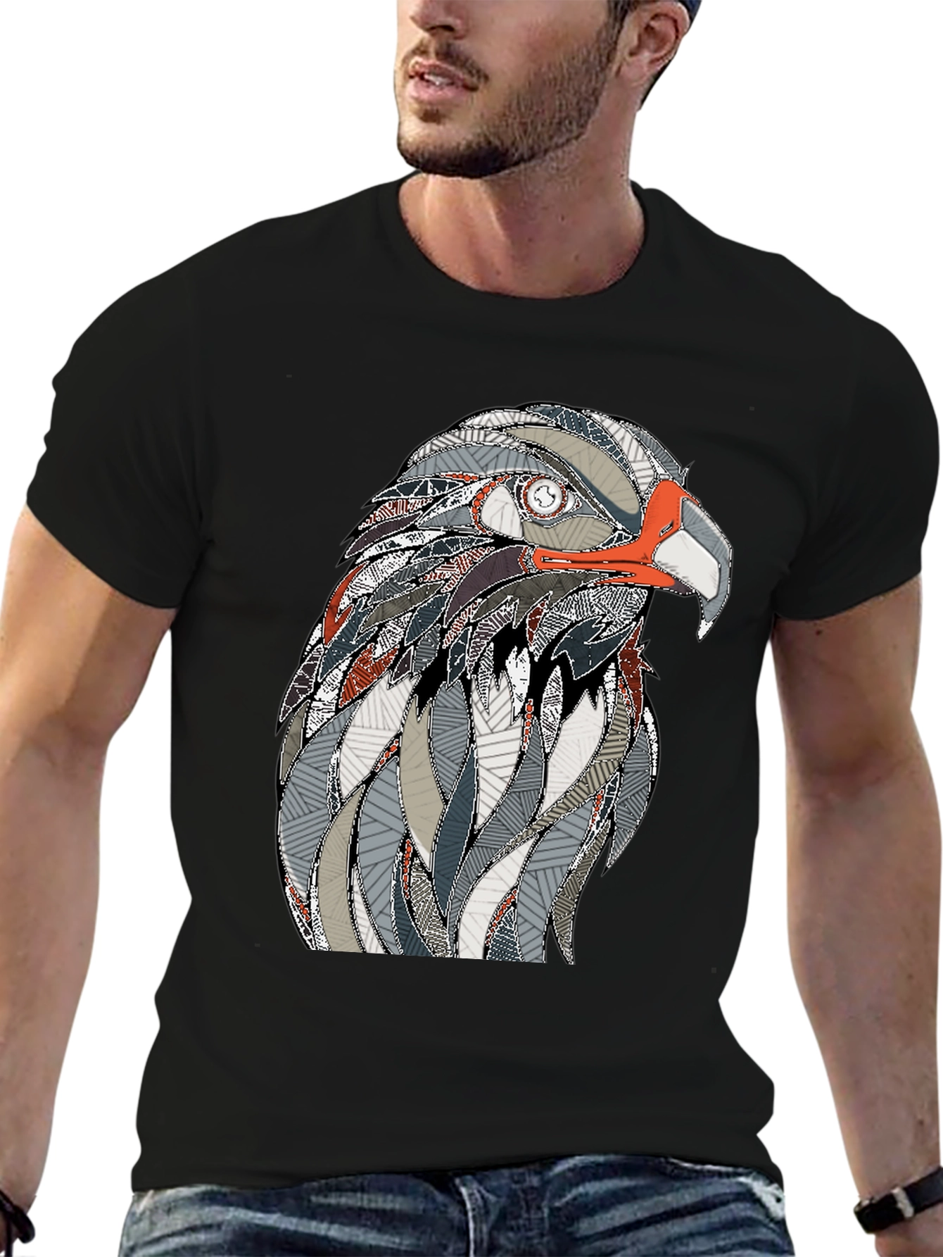 Eagle Graphic Black T-Shirt for Men