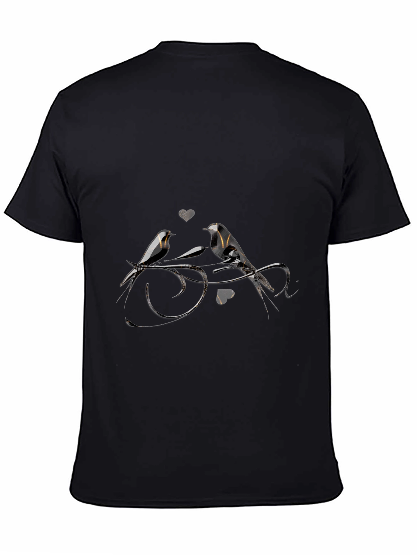 Birds in Love Black T-Shirt