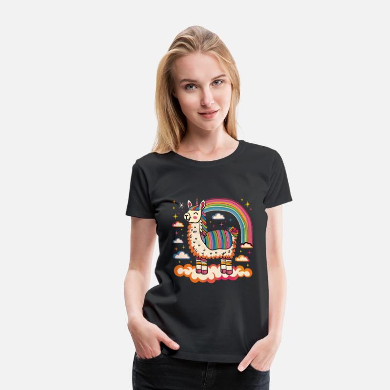 Funky Alpaca with Colorful Rainbow Stripes