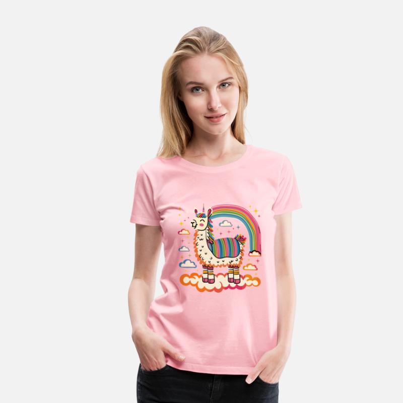Funky Alpaca with Colorful Rainbow Stripes