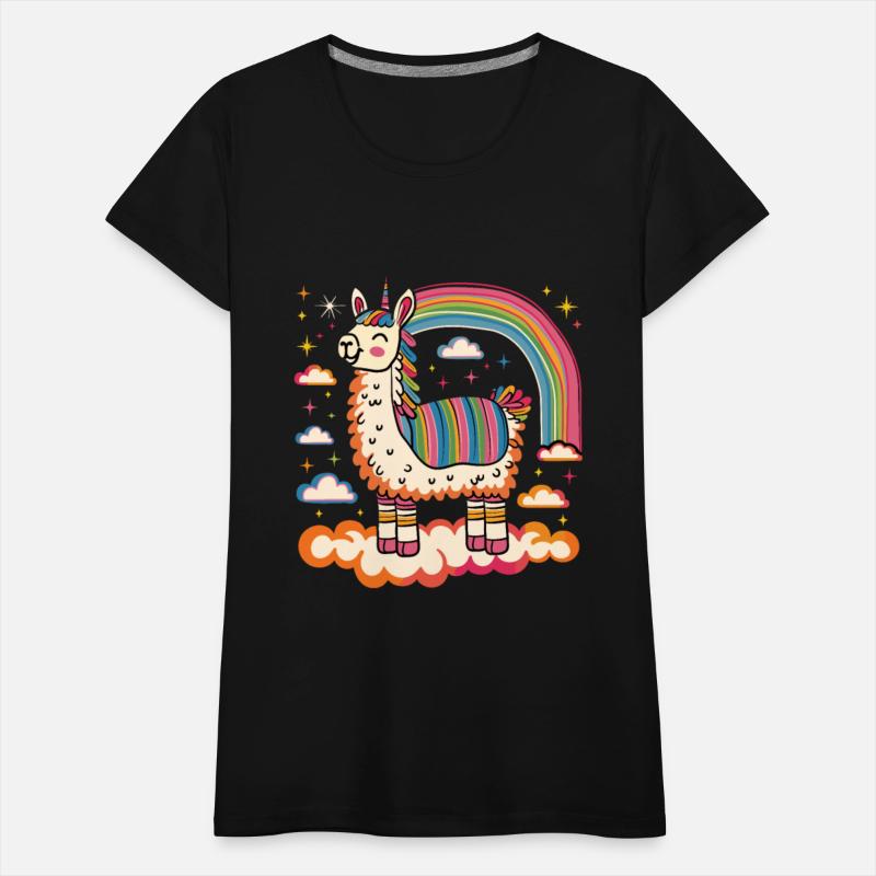 Funky Alpaca with Colorful Rainbow Stripes