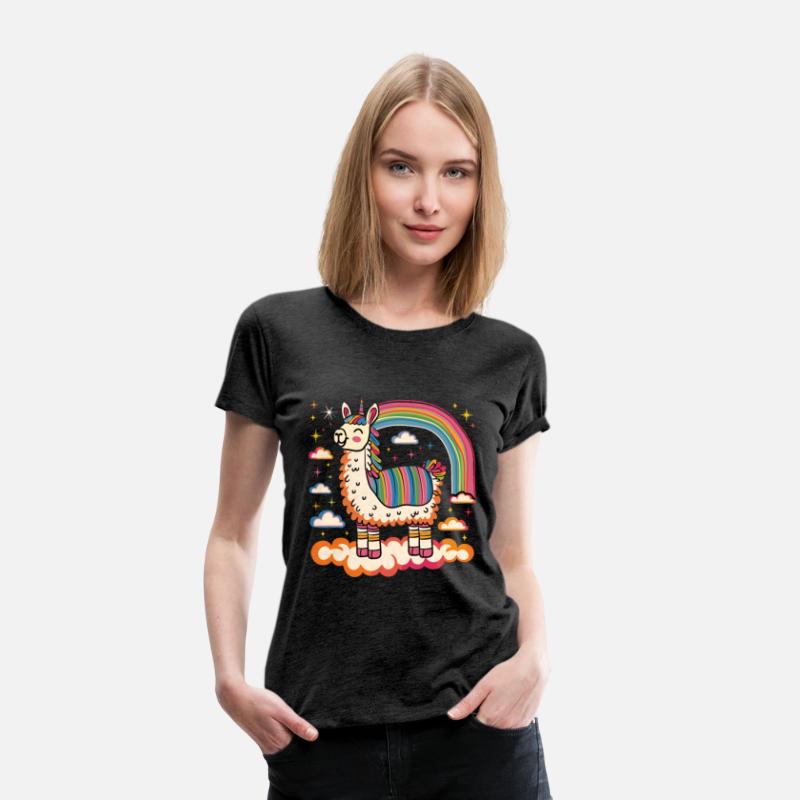 Funky Alpaca with Colorful Rainbow Stripes