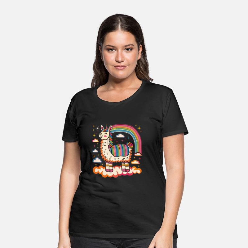 Funky Alpaca with Colorful Rainbow Stripes