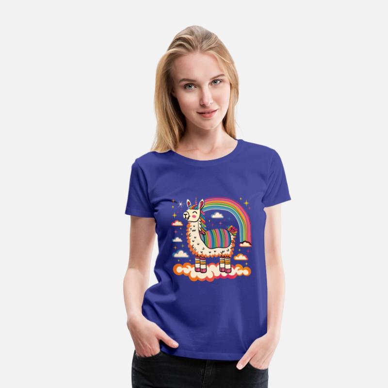 Funky Alpaca with Colorful Rainbow Stripes