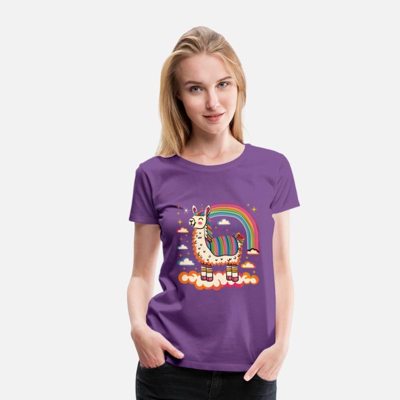 Funky Alpaca with Colorful Rainbow Stripes