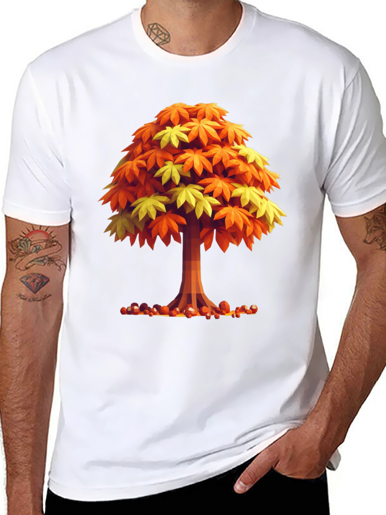 Fall Tree Graphic Tee - Nature Inspired Mens T-Shirt