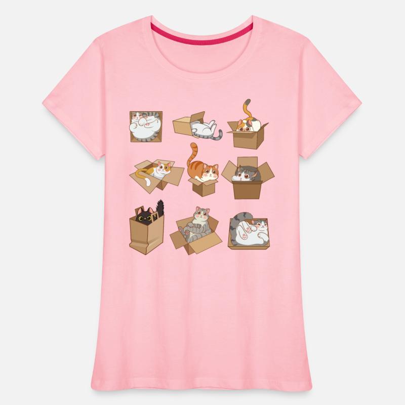 Funny Cats in Boxes Illustration