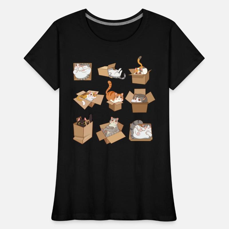 Funny Cats in Boxes Illustration