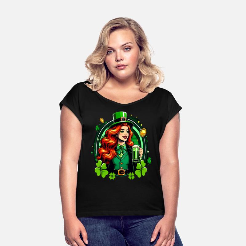 Funny Leprechaun lady with beer mug St. Patrick's