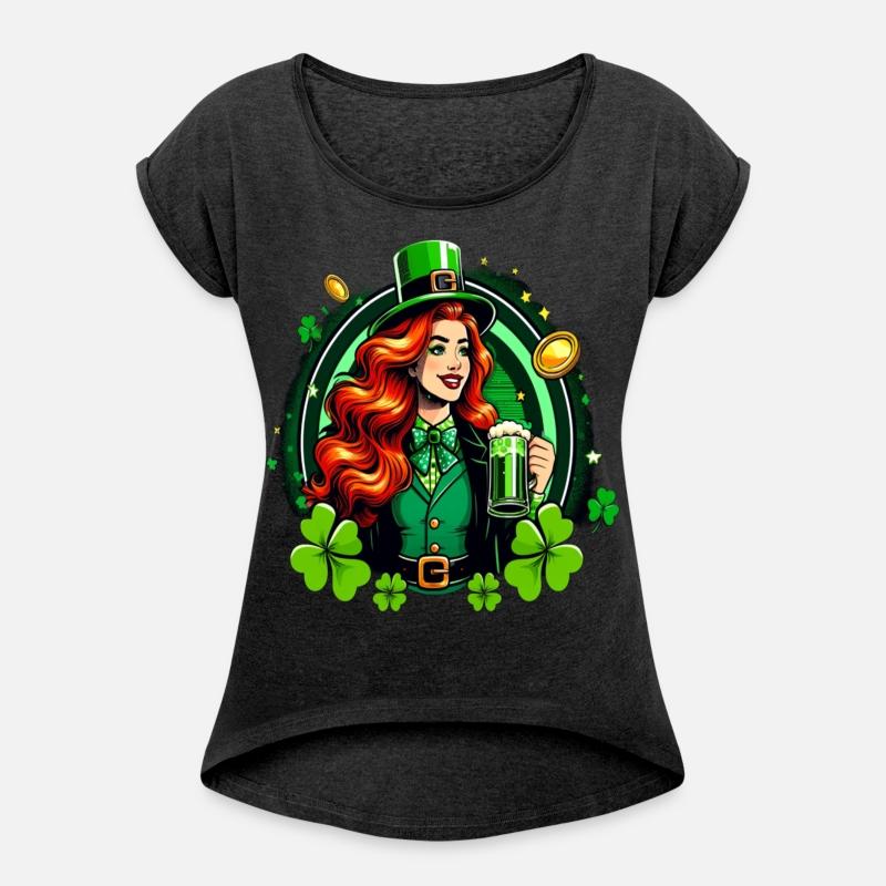Funny Leprechaun lady with beer mug St. Patrick's