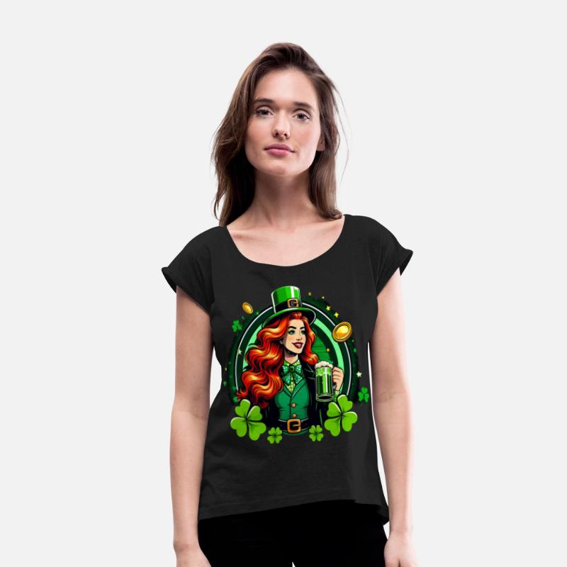 Funny Leprechaun lady with beer mug St. Patrick's