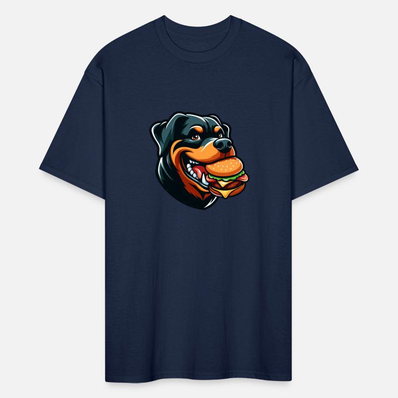 Funny Rottweiler hamburger cheeseburger fast food