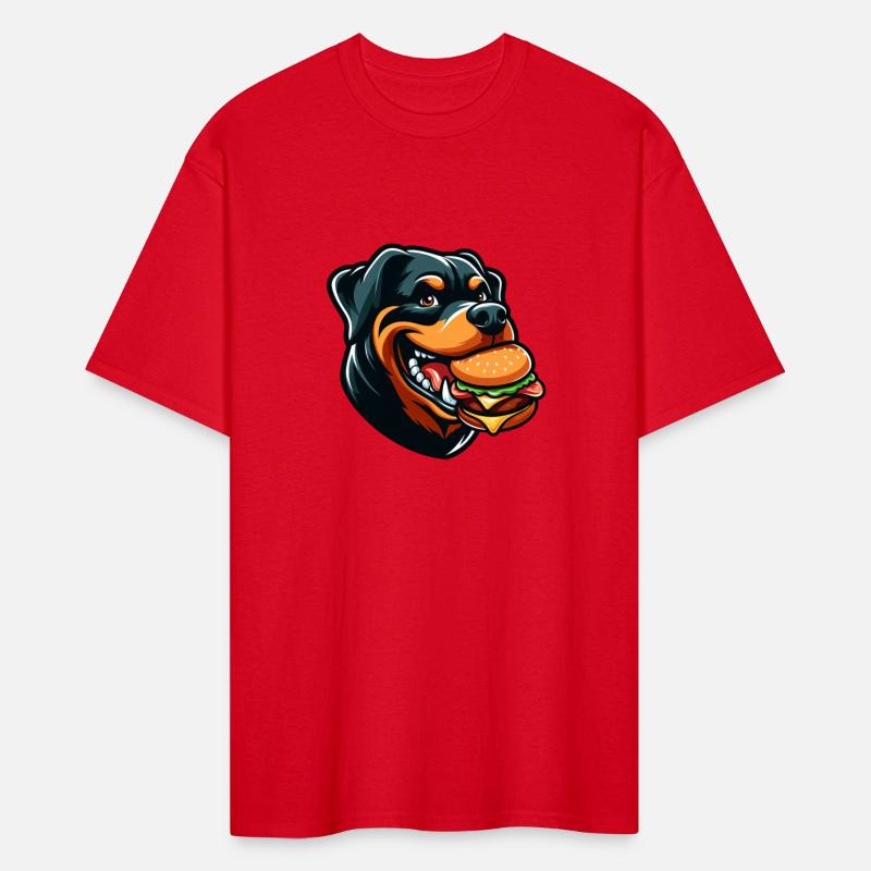 Funny Rottweiler hamburger cheeseburger fast food
