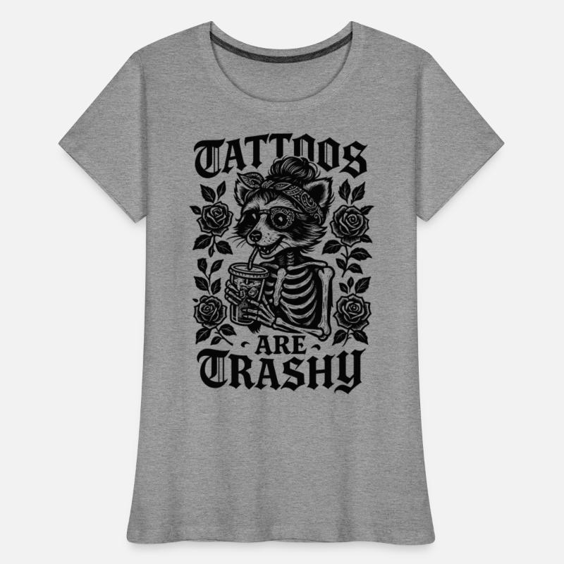 Funny Tattoos Are Trashy Ironic Skeleton Raccoon
