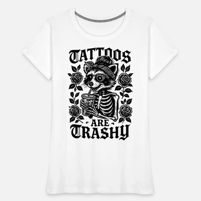 Funny Tattoos Are Trashy Ironic Skeleton Raccoon
