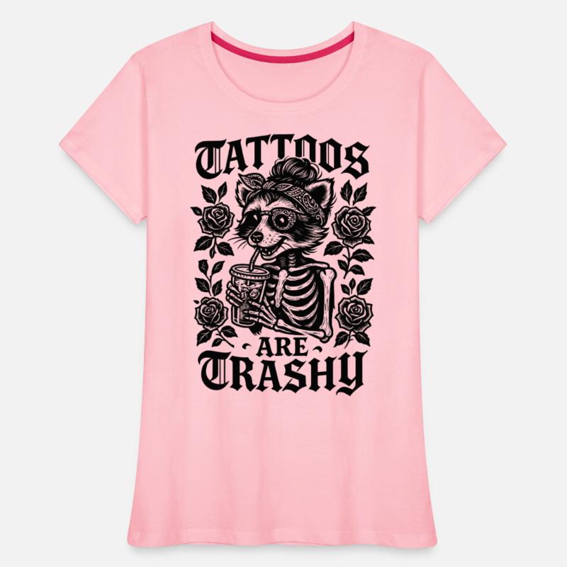 Funny Tattoos Are Trashy Ironic Skeleton Raccoon