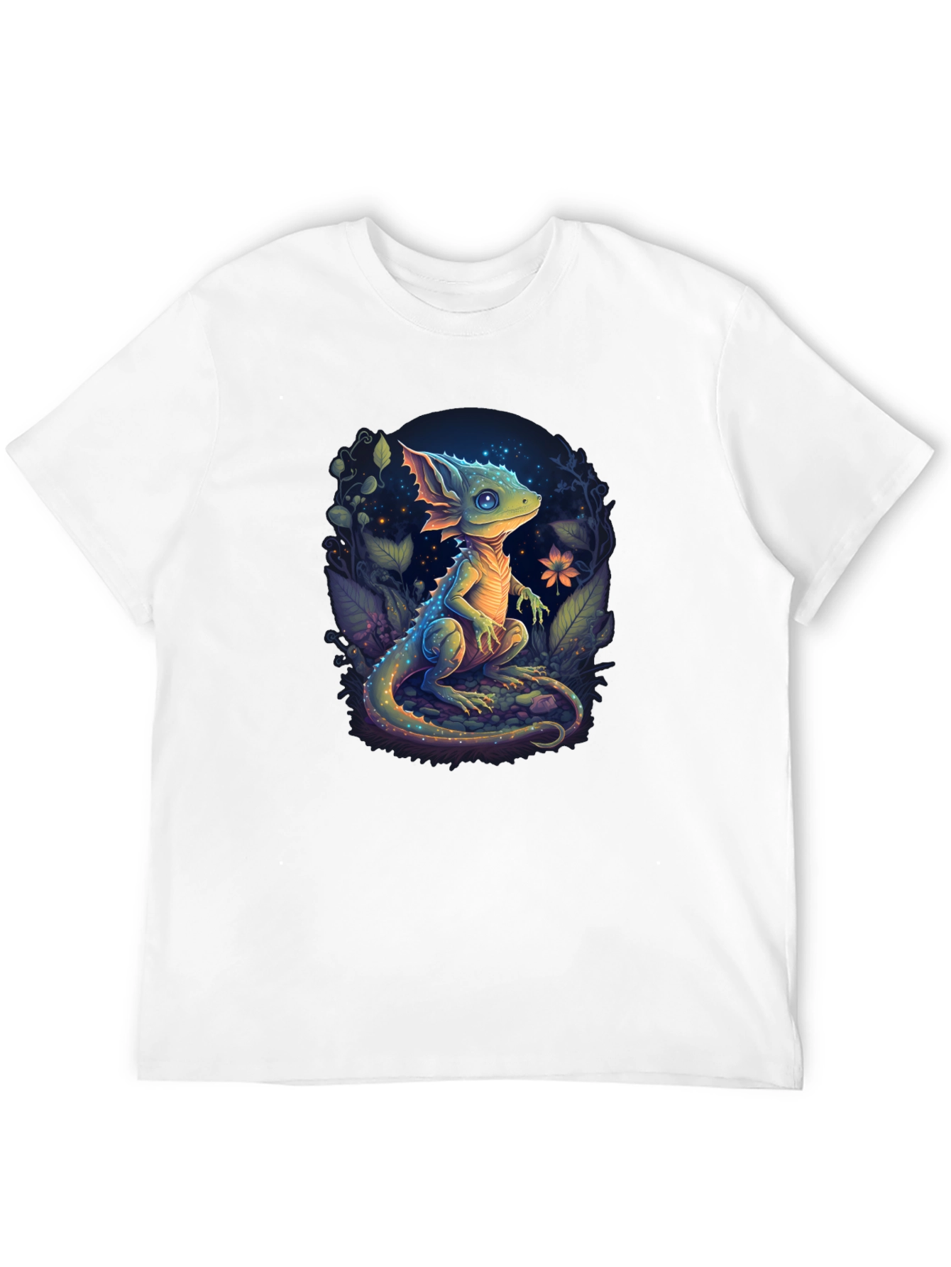 Enchanted Lizard Graphic Black T-Shirt
