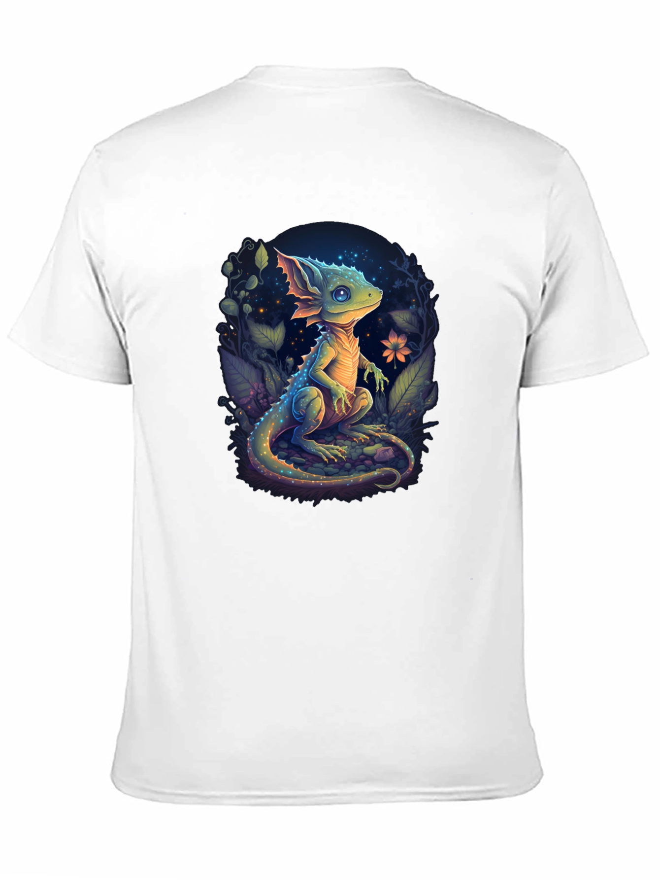 Enchanted Lizard Graphic Black T-Shirt
