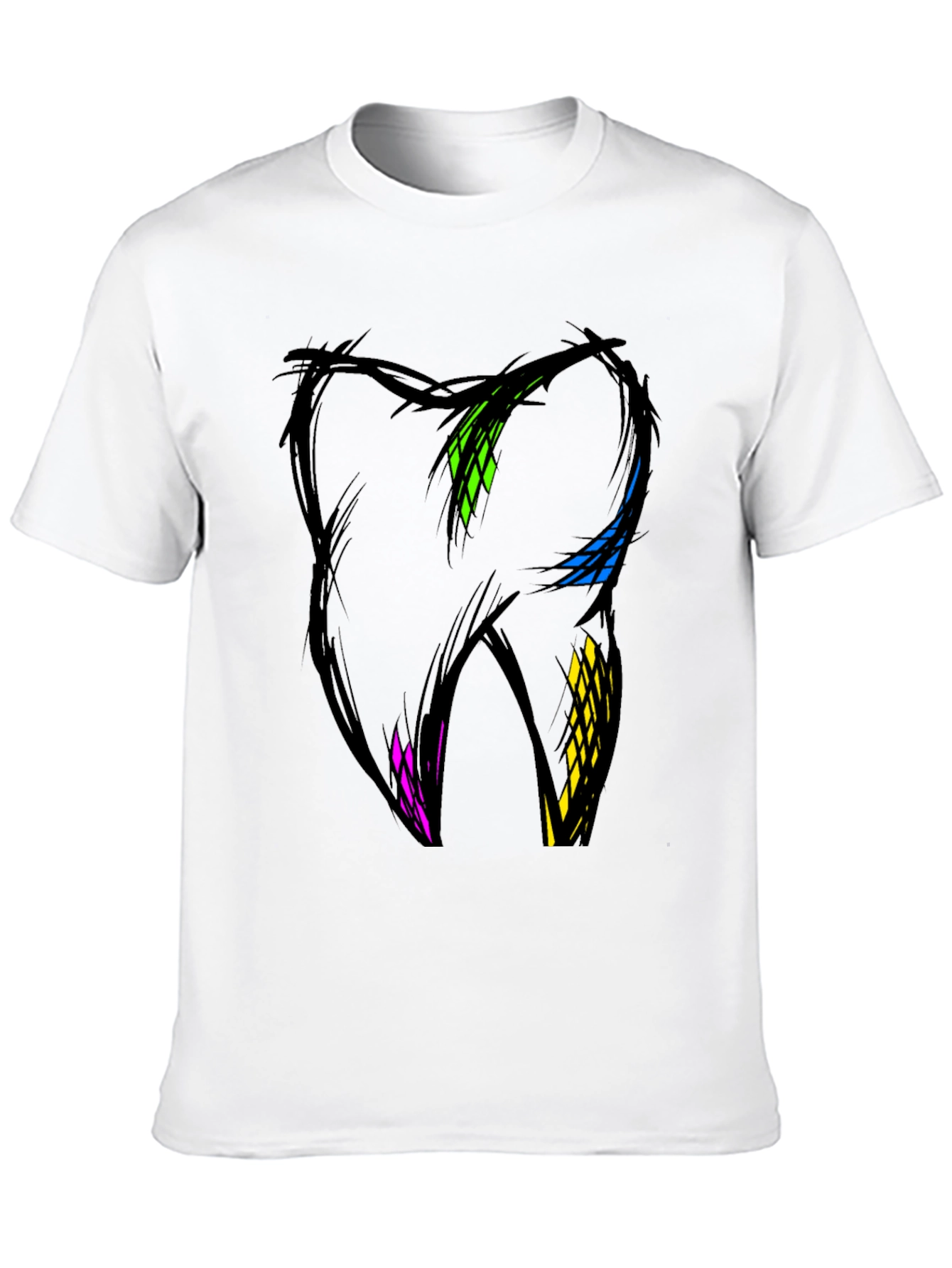 Abstract Tooth Graphic Tee - Dental Art Shirt