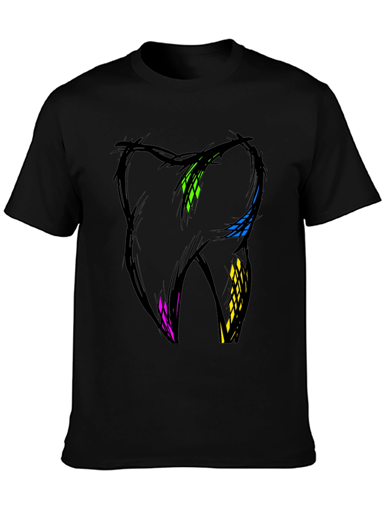 Abstract Tooth Graphic Tee - Dental Art Shirt