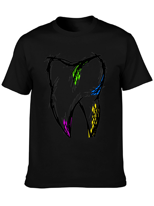 Abstract Tooth Graphic Tee - Dental Art Shirt