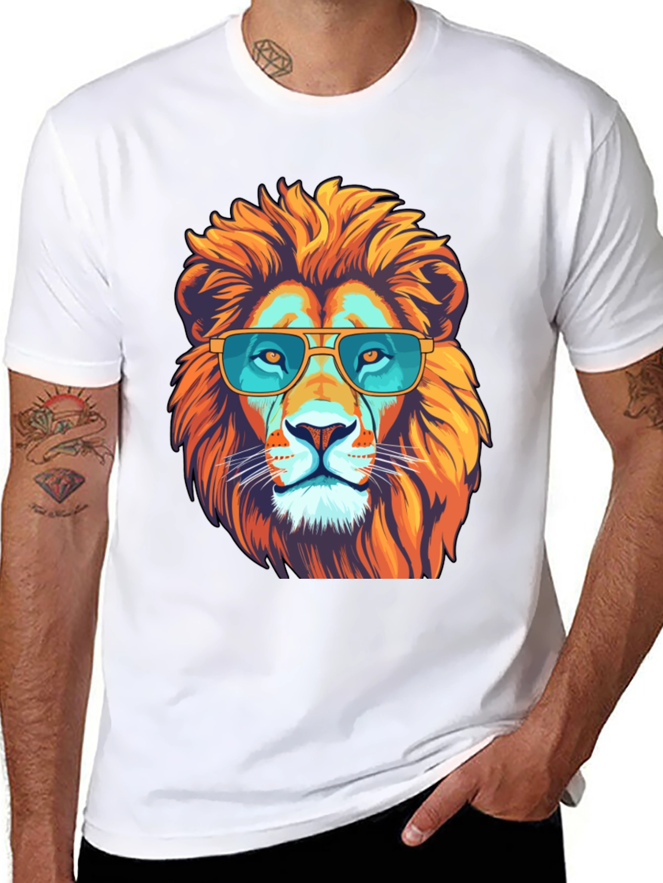 Cool Lion Graphic Tee - Black T-Shirt