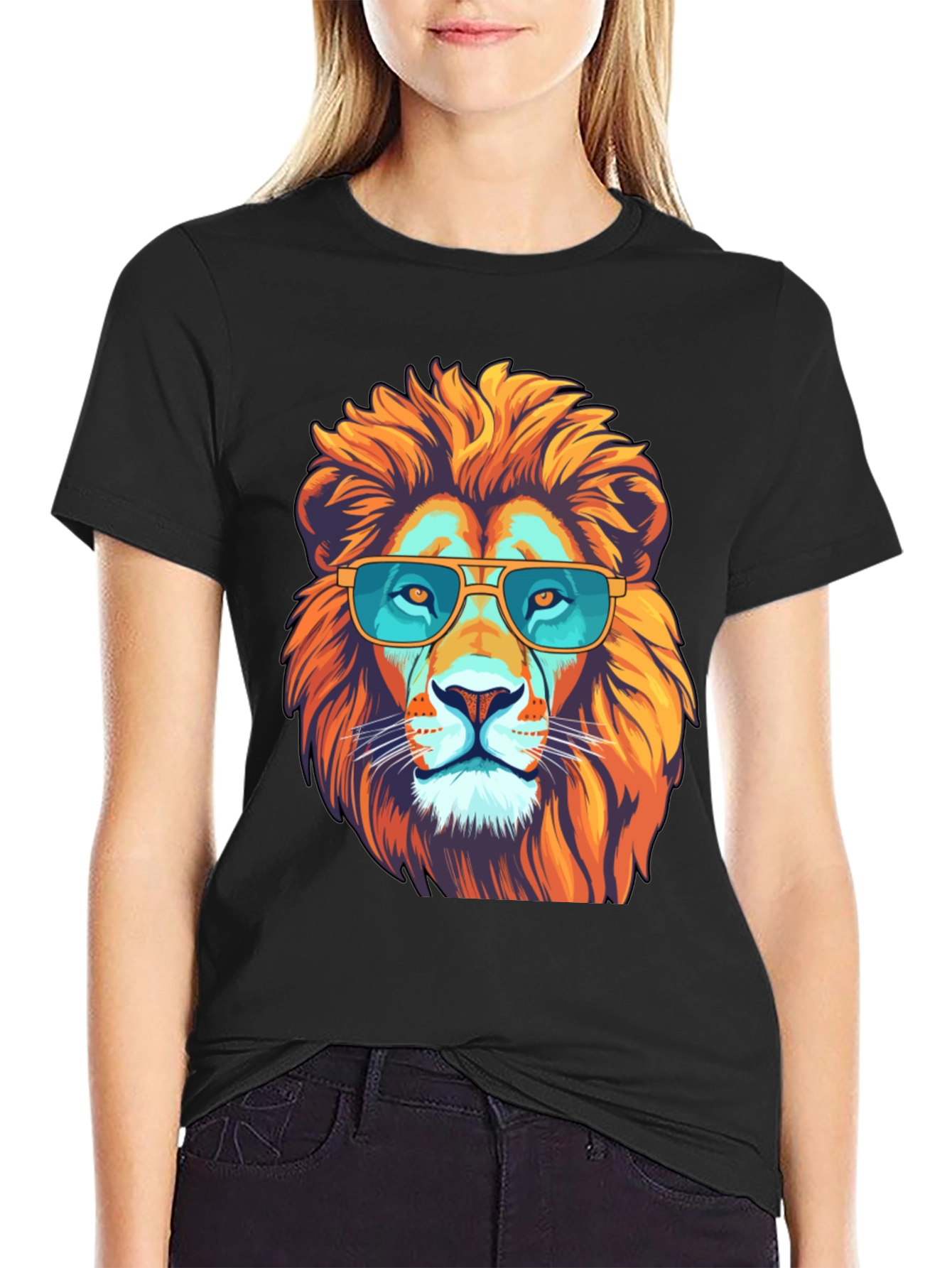 Cool Lion Graphic Tee - Black T-Shirt