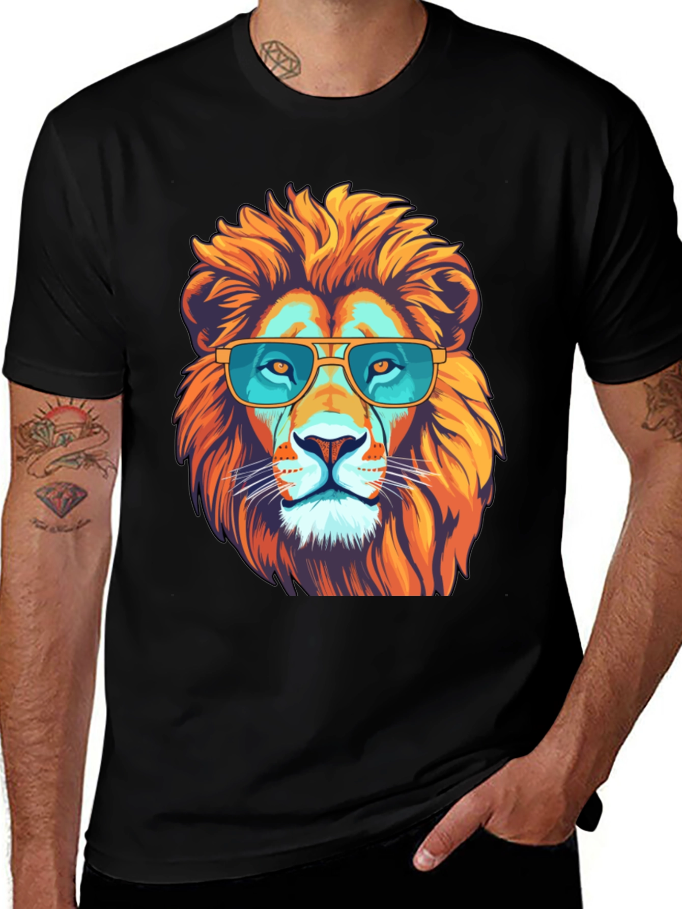 Cool Lion Graphic Tee - Black T-Shirt