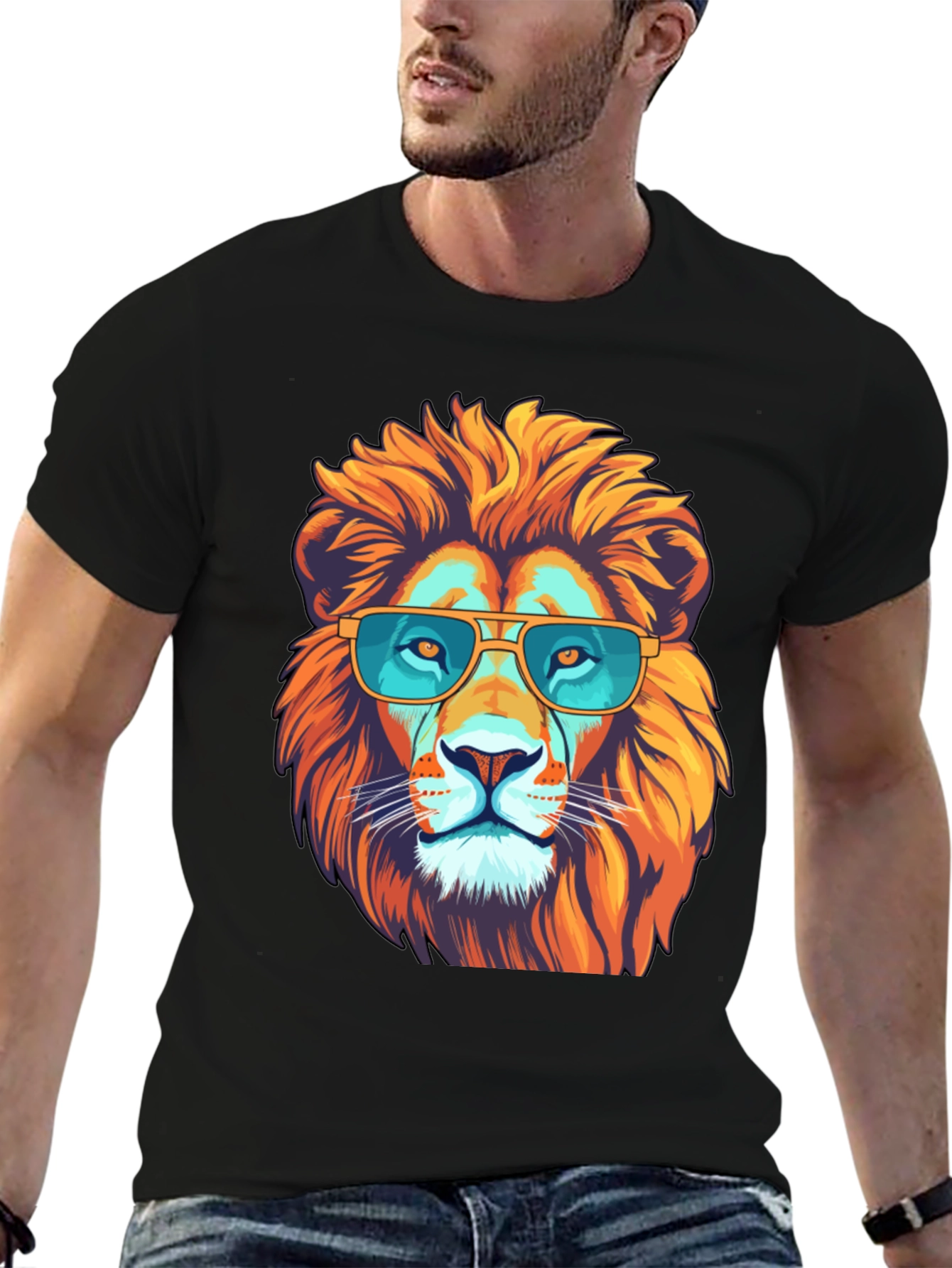 Cool Lion Graphic Tee - Black T-Shirt