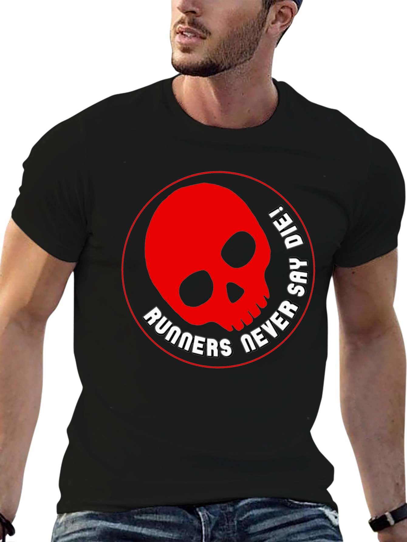 Runners Never Say Die Skull Graphic T-Shirt