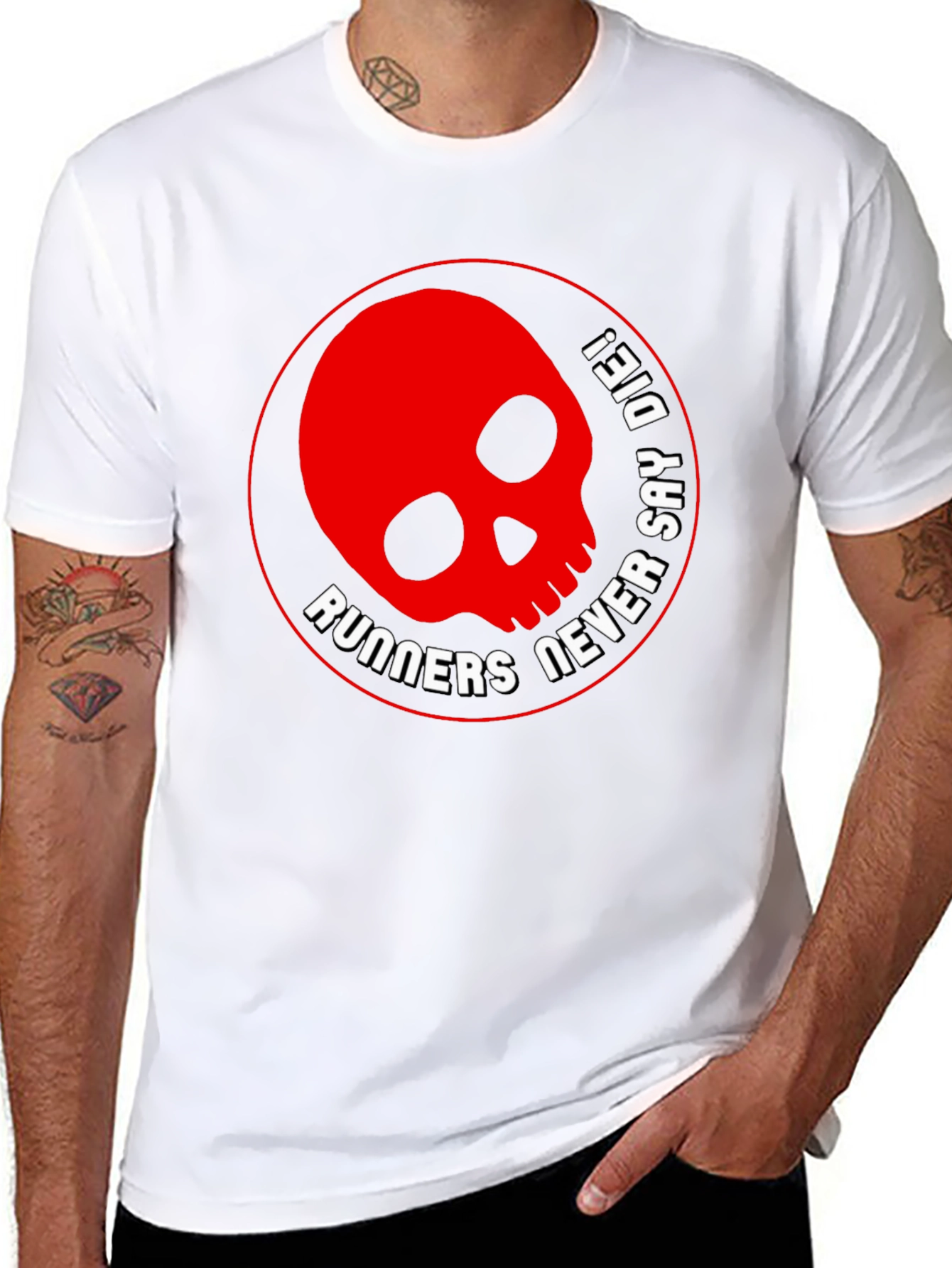 Runners Never Say Die Skull Graphic T-Shirt