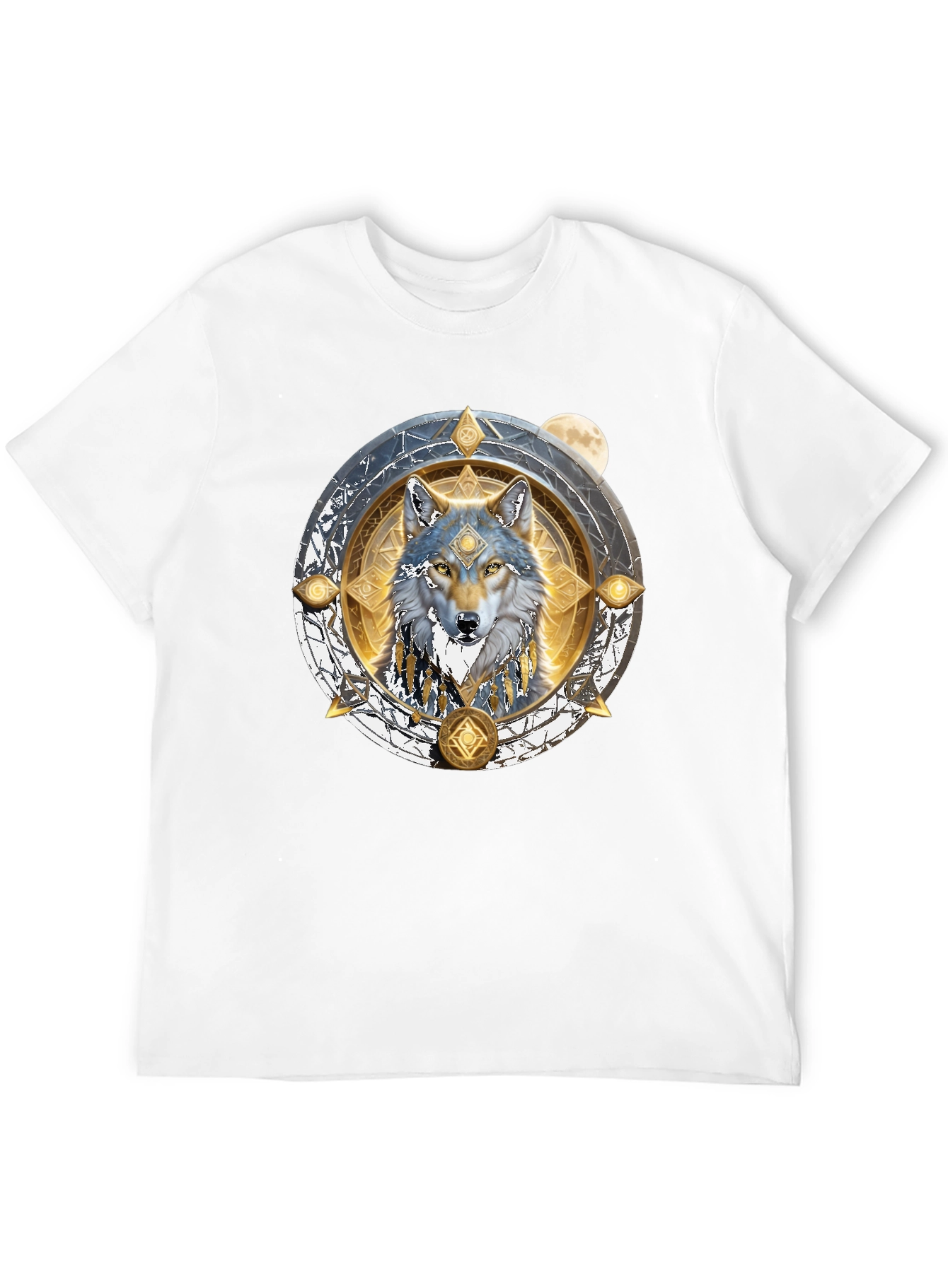 Wolf Mandala Black Graphic T-Shirt